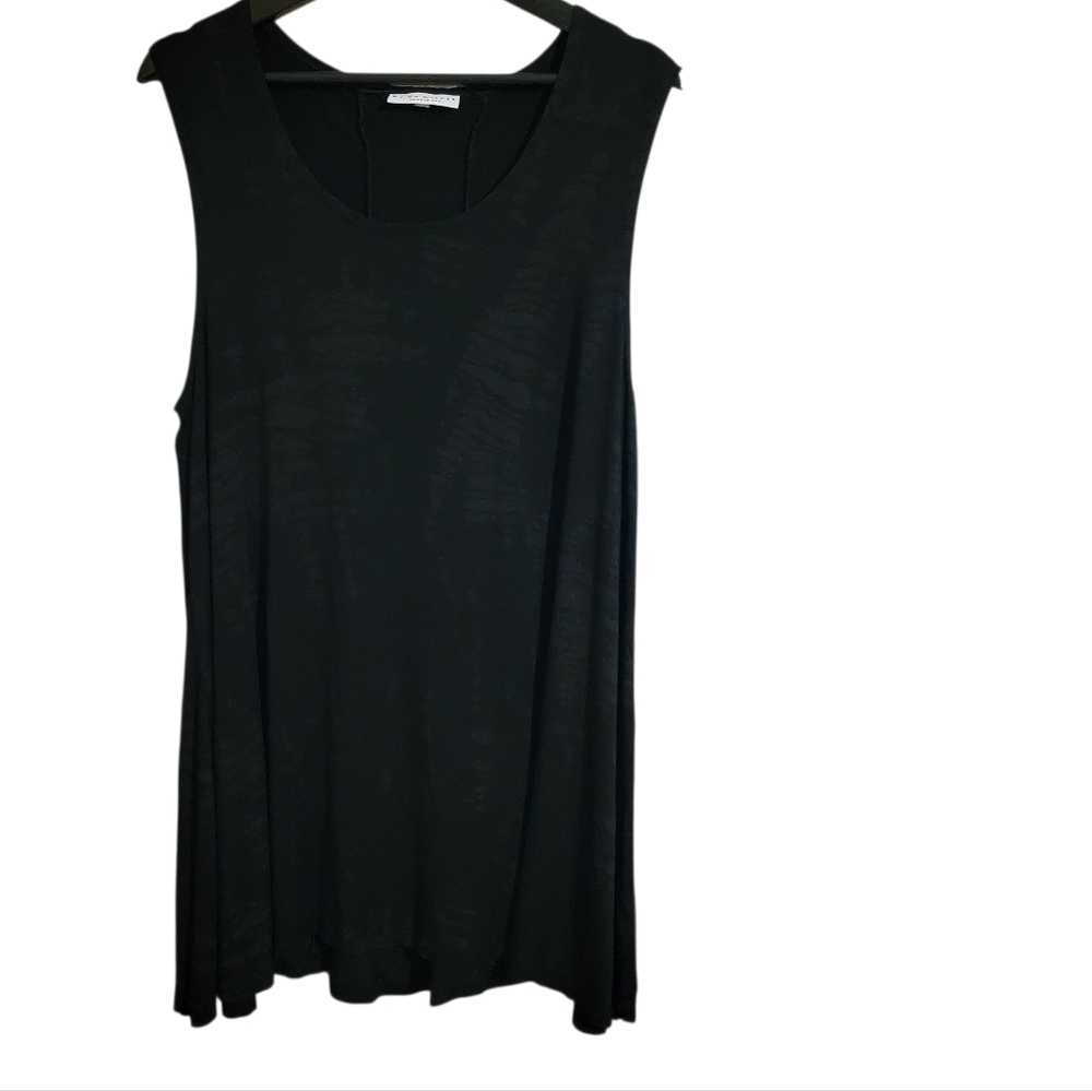 Bryn Walker Black Gray Tie Dye Tunic Top